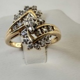10K Yellow Gold And Diamond Ring