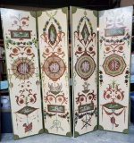 2 Folding Hand Painted Contemporary Room Divider Screens