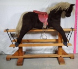Vintage Pegasus of Crewe Stuffed Rocking Horse on Glider Frame