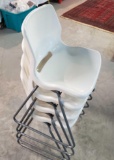 Set Of 4 Ikea Snelle Stacking Chairs
