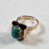 MCM 14K Yellow Gold And Malachite Ring