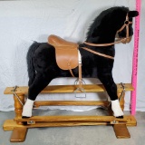 Vintage Thoroughbred Hoses Stuffed Rocking Horse on Glider Frame