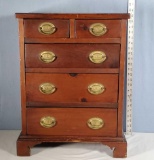 Petite Antique Child's Toy Dresser/ Night Table with Chippendale Feet and Eagle Hardware