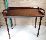 Vintage Tea Table with Taj Mahal Brass Inlay