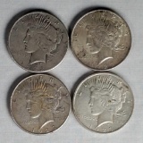 4 US Silver Peace Dollars - 1922-S, 1923-S, and 2 -1923