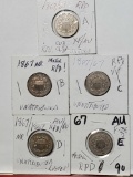 5 1867 NR Shield Nickel Die Varieties Repunched Dates