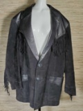 Black Leather Fringe Jacket by Cripple Creek