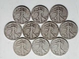 10 Walking Liberty Half Dollars
