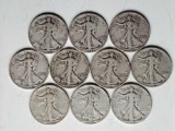 10 Walking Liberty Half Dollars