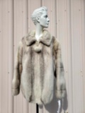 Great Vintage Blushed Dyed Pastel Cross Mink Fur Jacket by Davellin of New York