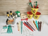 Advertising Lot incl. Salt & Pepper Shakers, Letter Openers, Stirrers, & More