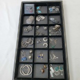 Lot Of 28 Pair Of Sterling Silver Ear Rings