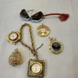 Lot Of 6 Working Maual Wind Pendant Watches