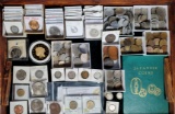 Case Lot FULL of World Coins from England, India, Middle East, Japan, Jamaica, Russia, Sudan Etc