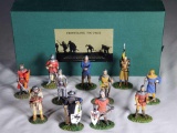 11 Frontline Figures Hand Painted Metal Miniatures Medieval Knight and Soldiers with one box