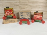 Vintage Log Cabin Syrup Tin Express Toy in Orig. Boxes with Tin Syrup Banks