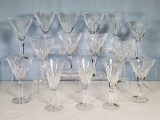 15 Pcs Waterford Sheila Panel Cut Crystal Stemware