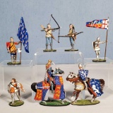 6 Alymer Banners Forward Medieval Knights Military Miniatures in Metal Boxed Figure Sets & Mundiart