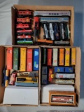 3 Flats of Vintage HO Toy Train Cars and Engins