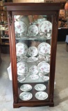 Wood Frame Glass Front & Sides Display Cabinet