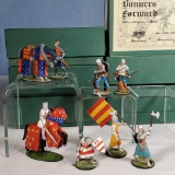 6 Alymer Banners Forward Medieval Knights Military Miniatures in Metal Boxed Figure Sets