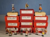 12 Traditions of London Hand Painted Metal Miniature Foot Knights Toy Soldiers, 10 in Original Boxes