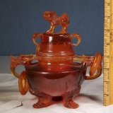 Asian Foo Dog Censer Pot wth ring Handles