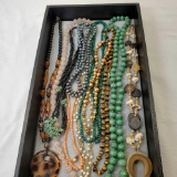 Tray Lot Of 11 Natural Stone and Man-made Beaded Necklaces