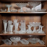 25 Pcs Duncan & Sons Mardis Gras EAPG - Compotes, Relish Trays, Pitchers and More