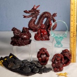 Chinese Design Resin Dragon and Other Figures