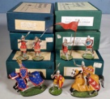 6 Alymer Banners Forward Medieval Knights Military Miniatures in Metal Boxed Figure Sets