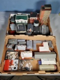 2 Large Flats of Vintage Plasticville and Related HO Scale Railroad Building Accessories
