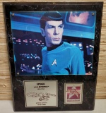 Limited Ed. Star Trek 25th Anniversary Spock Signed Leonard Nimoy Photo Wall Plaque w/ COA