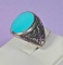 Vintage Men's Native American Turquoise Sterling Ring