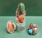 3 Native American Sterling Silver Rings, Red Coral & Turquoise