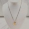 14K Yellow Gold Fine Chain With 3 Charm Pendants