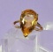 Pear Shaped Citrine Set in 10k Gold