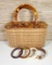 Mid-Century Wicker and Lucite Purse Plus 4 Bangle Bracelets