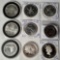 9 Foreign Silver Proof Coins - 5 Canada Dollars, Virgin Islands, German Olympics Commemoratives, Etc