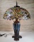 Cattails And Floral Stainded Glass Table Lamp