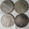 4 US Silver Peace Dollars- 1922, 1922-D and 1922-S Plus 1923-S