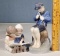 Royal Copenhagen Boy Carving Stick 905 and Bing & Gr...ndhal Children Reading 1567 Porcelain Figurin