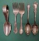 Lot Of 5 Sterling Silver Baby Tableware & Souvenir Spoons