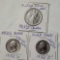 3 Rare Key Date Silver Coins - 1932-D & 1932-S Quarters, 1917-D Obverse Walking Liberty Half Dollar