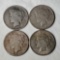 4 US Silver Peace Dollars - 1922, 1922-D, 1922-S and 1923-S