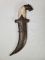 Islamic Panther Head Bone Handle Kris Dagger/Knife with Velvet Lined Sheath
