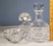 3 Pcs Scandinavian Art Crystal - Kosta Decanter, Orrefors Console Bowl and Clock