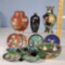 12 Chinese and Japanese Vases, Jars, Bowls and Trays
