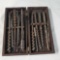 Collection Of 12 James Swan And Other Wood Drill Bits In Wood Box