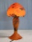 Orange Swirl Satin Finish Art Glass Lamp with Mushroom Shade